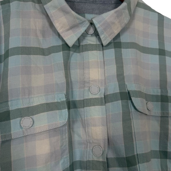 LL Bean Men's Plaid Flannel Lined Shirt Jacket Shirt Size Large Green Gray - Picture 6 of 11